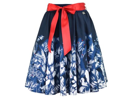 Kolová sukně - guma - modrá zahrada