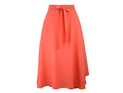 Zavinovací sukně - jasně korálová