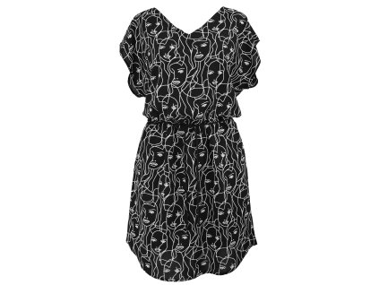 Šaty s výstřihem do V - černobílé II.JAKOST