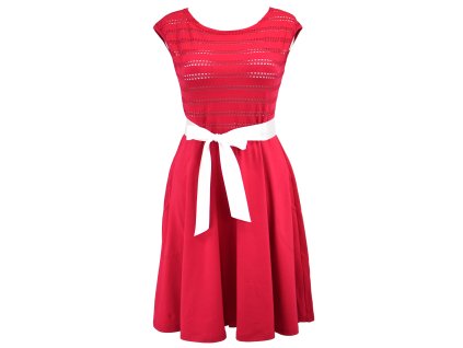 Půlkolové šaty - děrované - růžové II.JAKOST