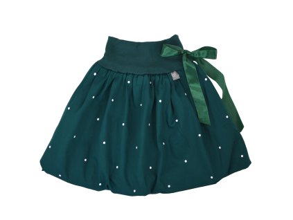 Dětská sukně - zelená s puntíky