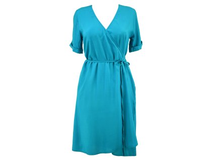 Zavinovací šaty - tyrkysové II.JAKOST