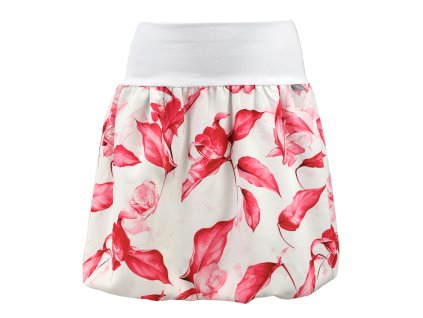 Balonová sukně - bílá s květy