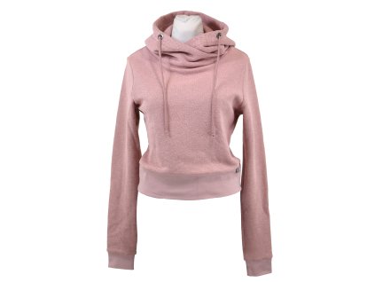 Mikina do pasu - s kapucí - růžová