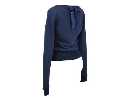 Mikina krátká - tmavě modrá - vzor