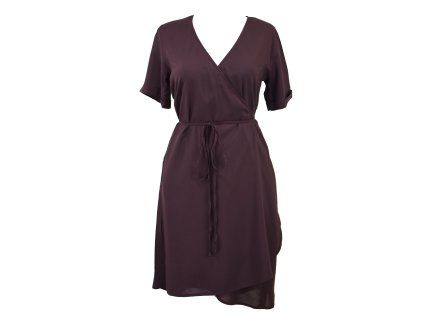 Zavinovací šaty - temně vínové