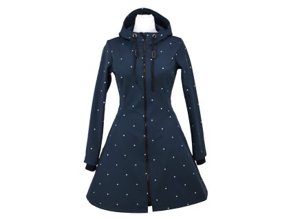 Softshellový kabát - půlkolový - tmavě modrý s puntíky II.JAKOST