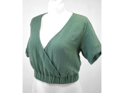 Top - výstřih do V - šedomint