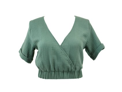 Top - výstřih do V - šedomint