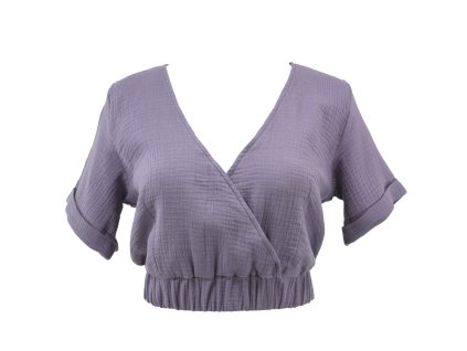Top - výstřih do V - levandulová