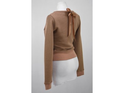 Mikina krátká - karamelová - vzor