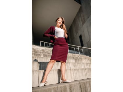 Pouzdrová sukně - dlouhá - světle vínová