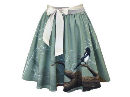 Půlkolová sukně - guma - straka 2