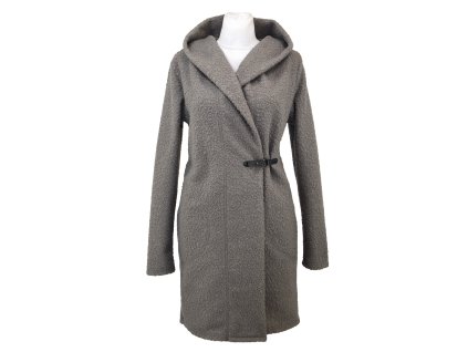 Kabát se sponou - buklé - šedohnědý 2