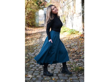 Zavinovací sukně - žíhaná - modrá