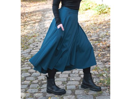 Zavinovací sukně - žíhaná - modrá