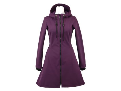 Softshellový kabát - půlkolový - ostružinový