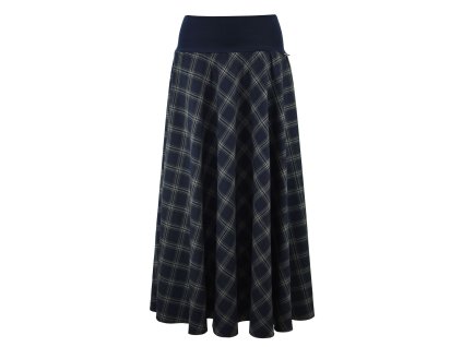 Maxi půlkolová sukně - modrá kostka