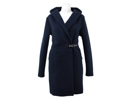 Kabát se sponou - merino - modrý