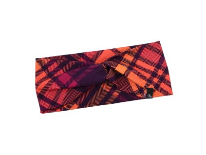 Látková čelenka - oranžová kostka