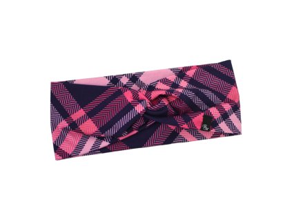 Látková čelenka - růžová kostka