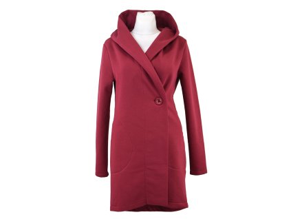 Mikinový kabátek - malinový