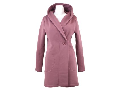 Mikinový kabátek - starorůžový