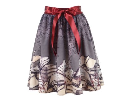 Půlkolová sukně - guma - kouzlo knih