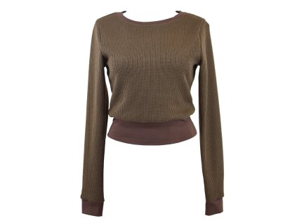 Mikina krátká svetrová - čokoládová