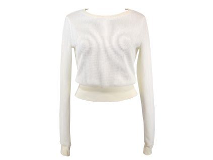 Mikina krátká svetrová - smetanová