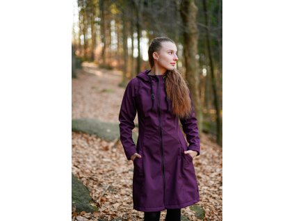 Softshellový kabát - áčkový - ostružinový