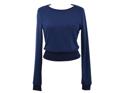 Mikina krátká svetrová - modrá