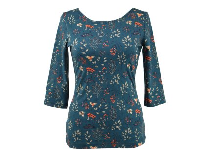 Tričko 3/4 rukáv - zimní větvičky II.JAKOST