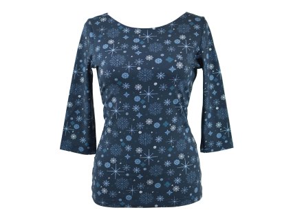 Tričko 3/4 rukáv - sněhové vločky