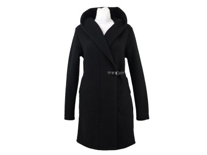 Kabát se sponou - merino - černý