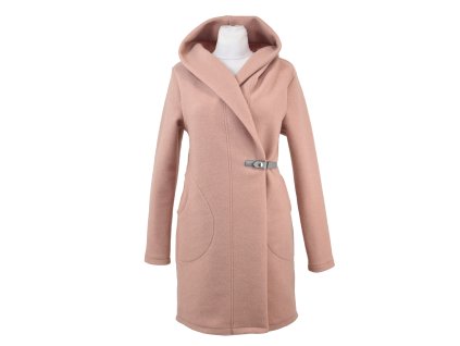 Kabát se sponou - merino - pudrový