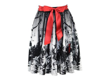 Půlkolová sukně - guma - Červená Karkulka