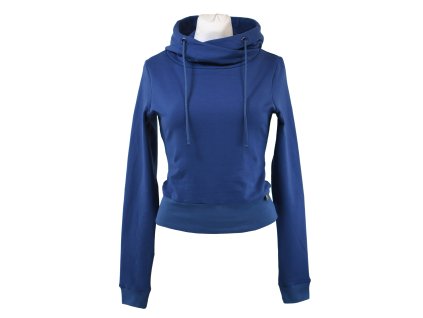 Mikina do pasu - s kapucí - modrá