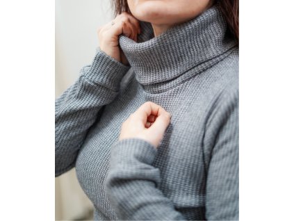 Svetrový rolák do pasu - šedý