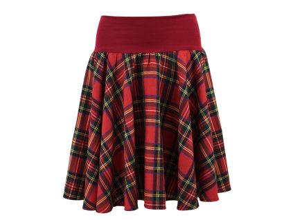 Kolová sukně - náplet - červená kostka II.JAKOST