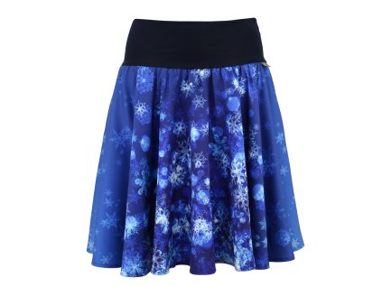 Kolová sukně - náplet - modré vločky