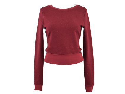 Mikina krátká - vínová s nopky II.JAKOST