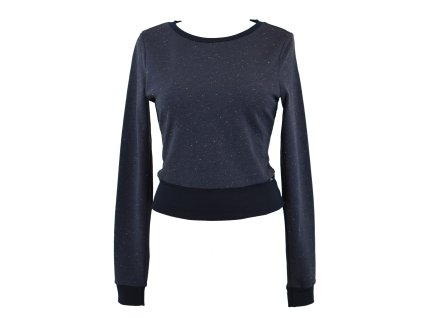 Mikina krátká - tmavě modrá s nopky