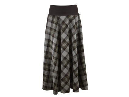 Maxi půlkolová sukně - šedohnědá