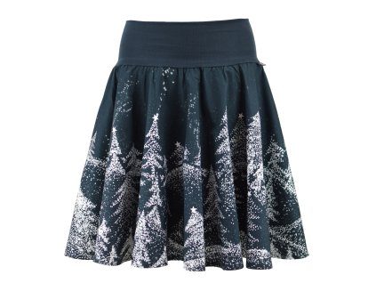 Kolová sukně - náplet - vánoční modrošedá