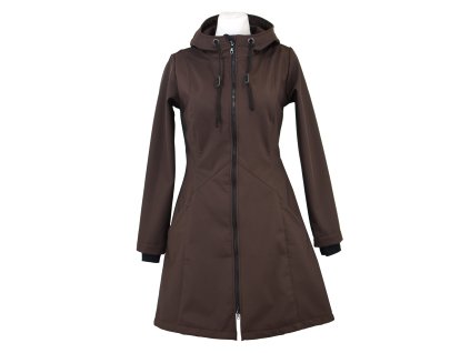 Softshellový kabát - áčkový - tmavě hnědý