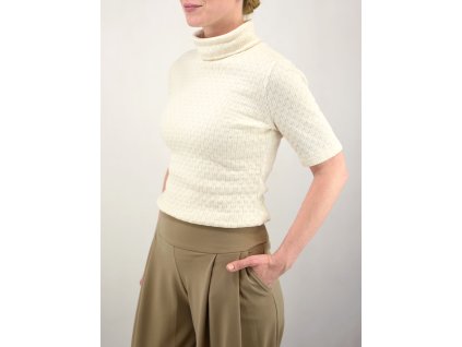 Rolák s delším rukávkem - vzor - smetanový