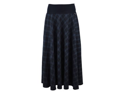 Maxi půlkolová sukně - modro-bronzová