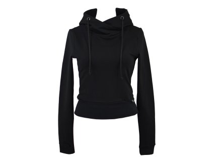 Mikina krátká - s kapucí - černá