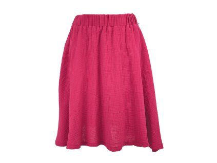 Půlkolová sukně - mušelín - magenta